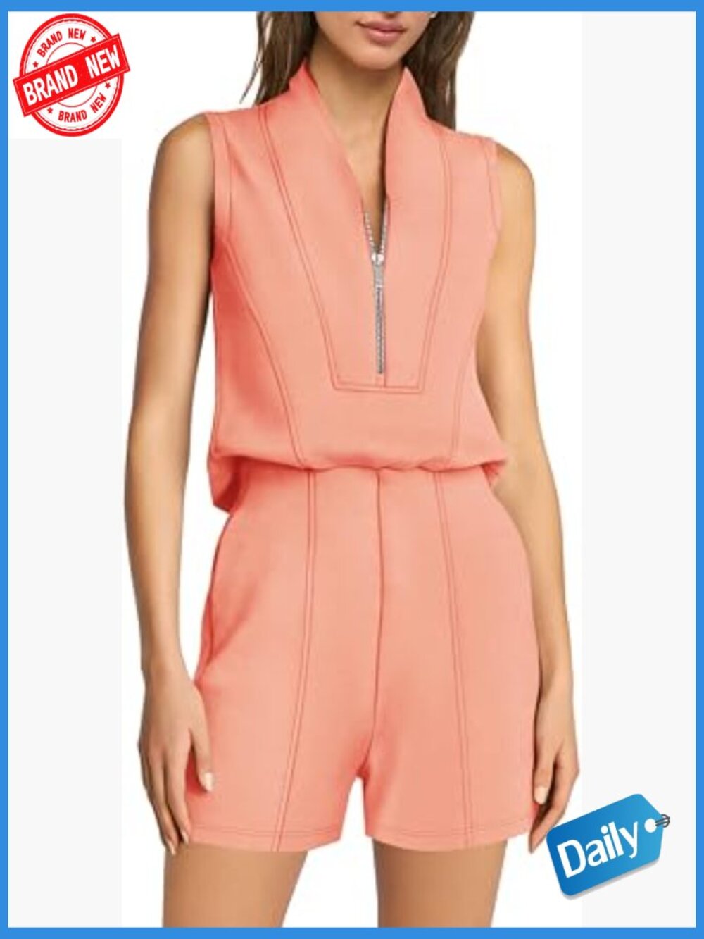 Summer Casual Jumpsuit Romper with Pockets Shawl Collar Stretchy Lounge